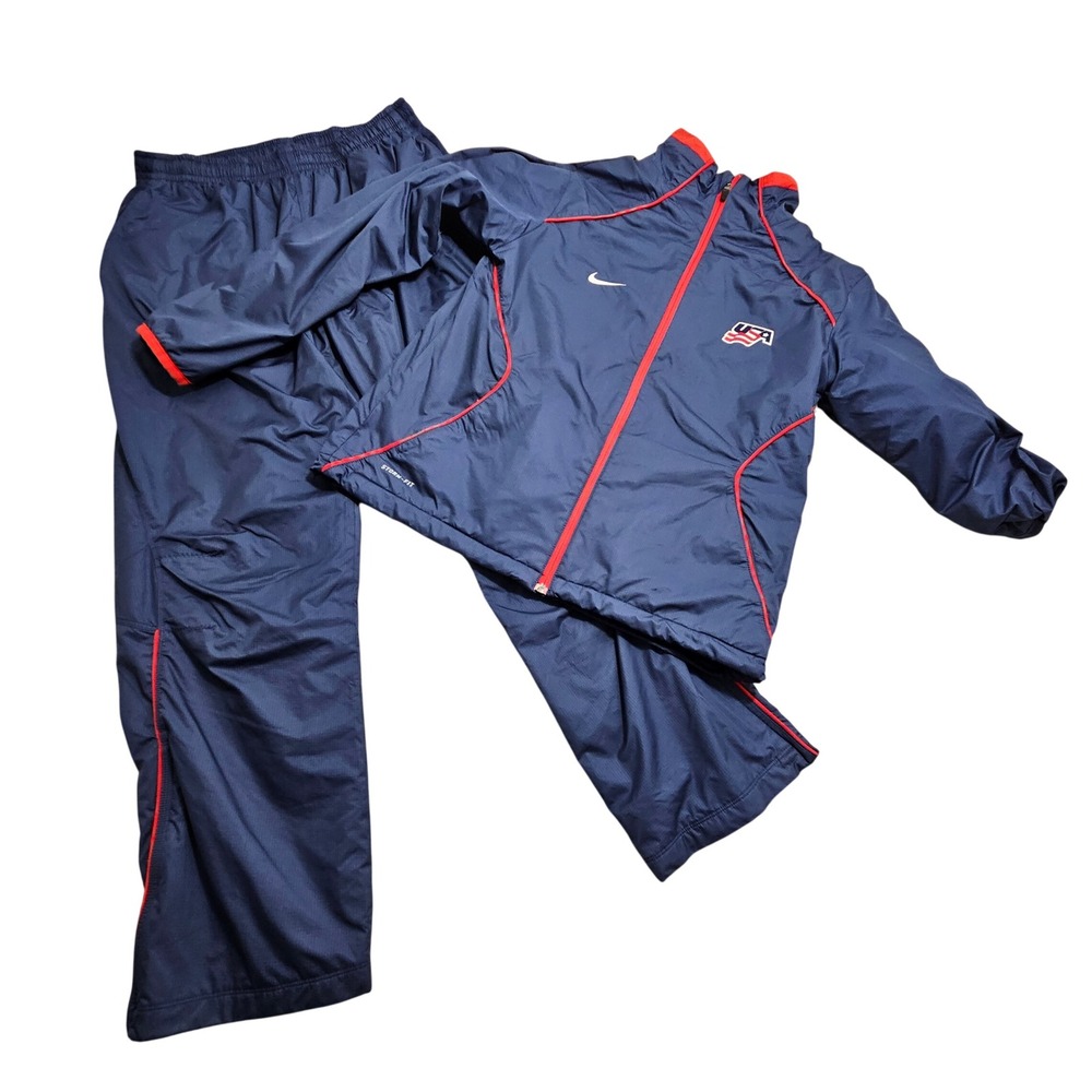 Nike Tracksuit USA Hockey Large Ripstop Storm-Fit Lined Jacket Pants 411060-419